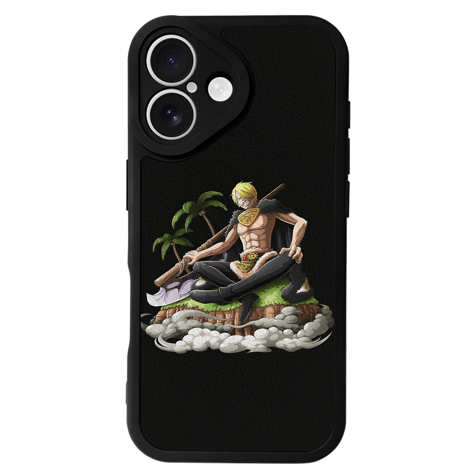 （画像用） ワンピース サンジ ONE PIECE Sanji 【iPhone 16シリーズ対応】シリコンスマホケース（レザー調） 材質：シリコン